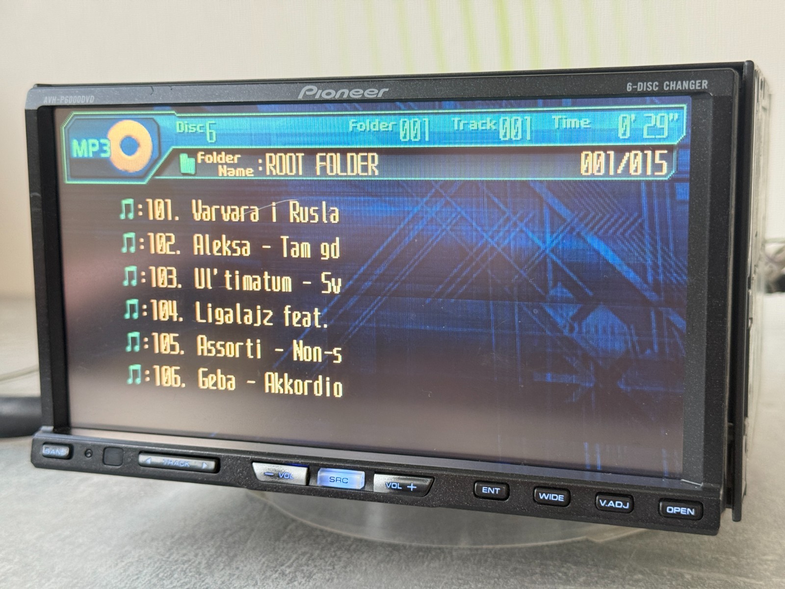 Pioneer AVH-P6000DVD 2DIN 6-Disc Changer DVD CD Touchscreen Car Stereo Multimedi