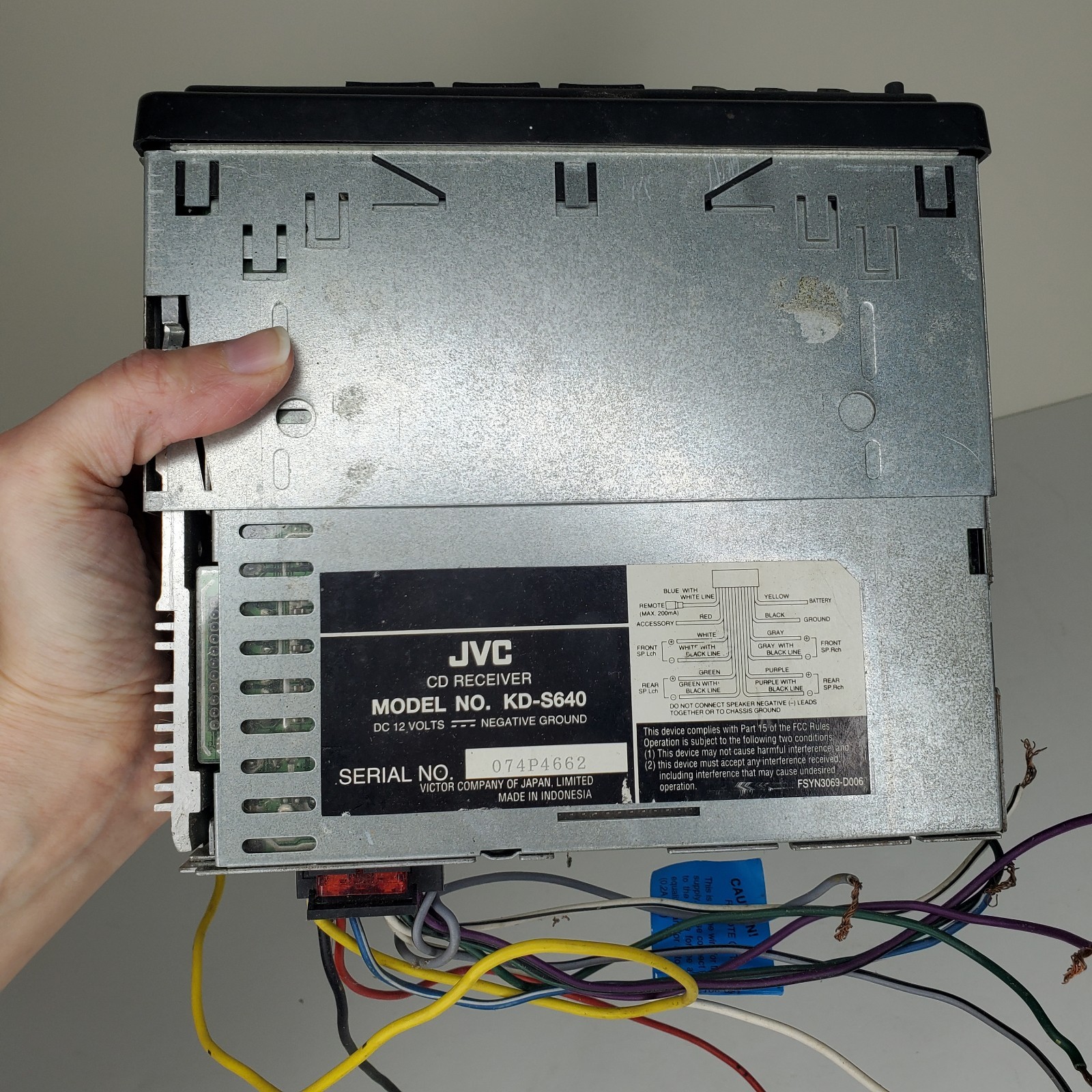 JVC KD-S640 CD Player In Dash Receiver Parts Only