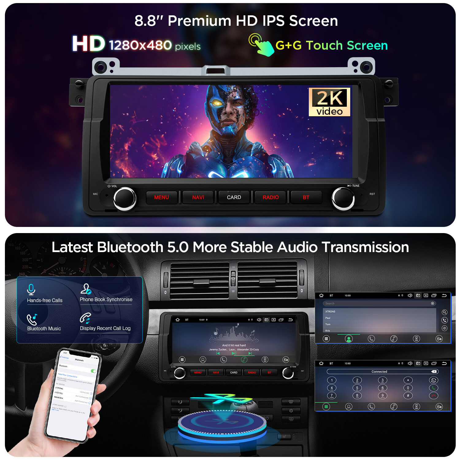 Car Stereo Radio 4G WiFi Android 13 8-Core GPS Sat Navi 32GB DSP For BMW E46 M3