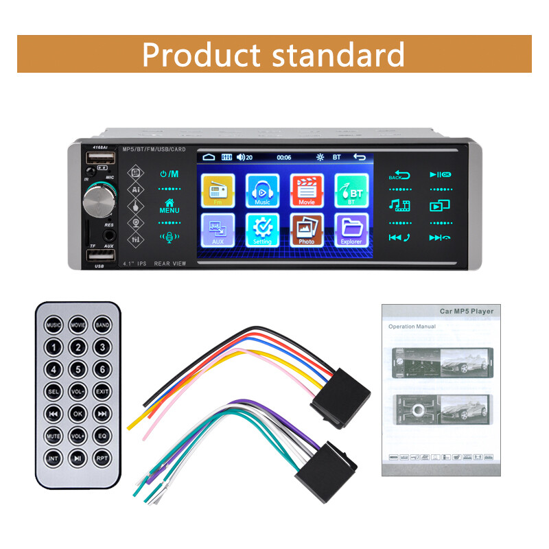 Single 1 Din Car Radio 4.1″ Multimedia MP5 Player Bluetooth Touch Screen Stereo