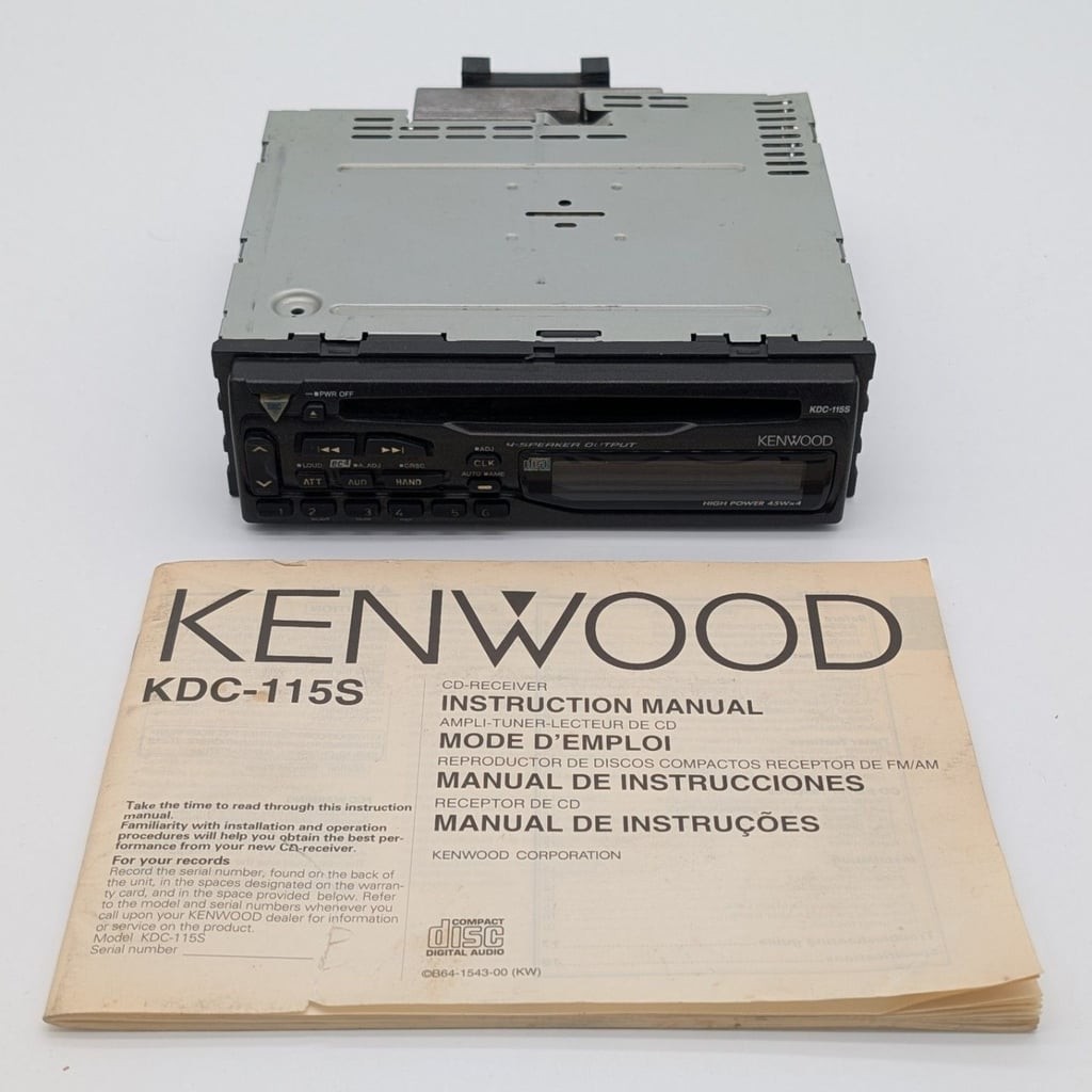 Kenwood KDC-115S CD Receiver Car Stereo Head Unit w/ Owner’s Manual Untested