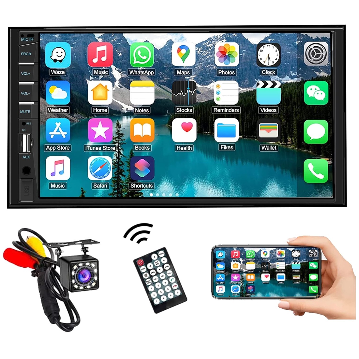 Double Din Car Radio Touchscreen MP5 Player Bluetooth