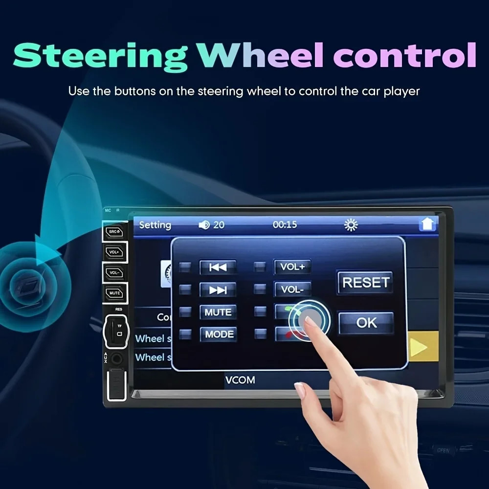 7” Car Stereo Radio B-T Hands Free Calling 2DIN MP5 Player Screen mirror link: