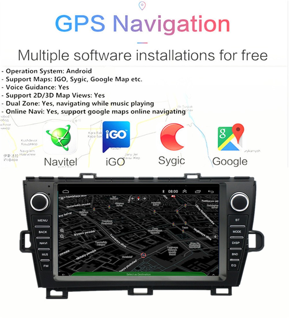 9In Car Touch Screen Player FM Radio USB WIFI Fit For Toyota Prius 2010-2015 RHD