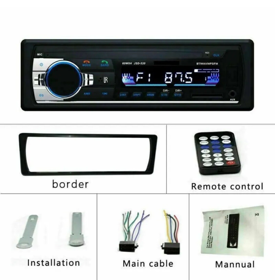 Bluetooth Car Stereo Audio In-Dash FM Aux Input Receiver SD USB MP3 Radio Player