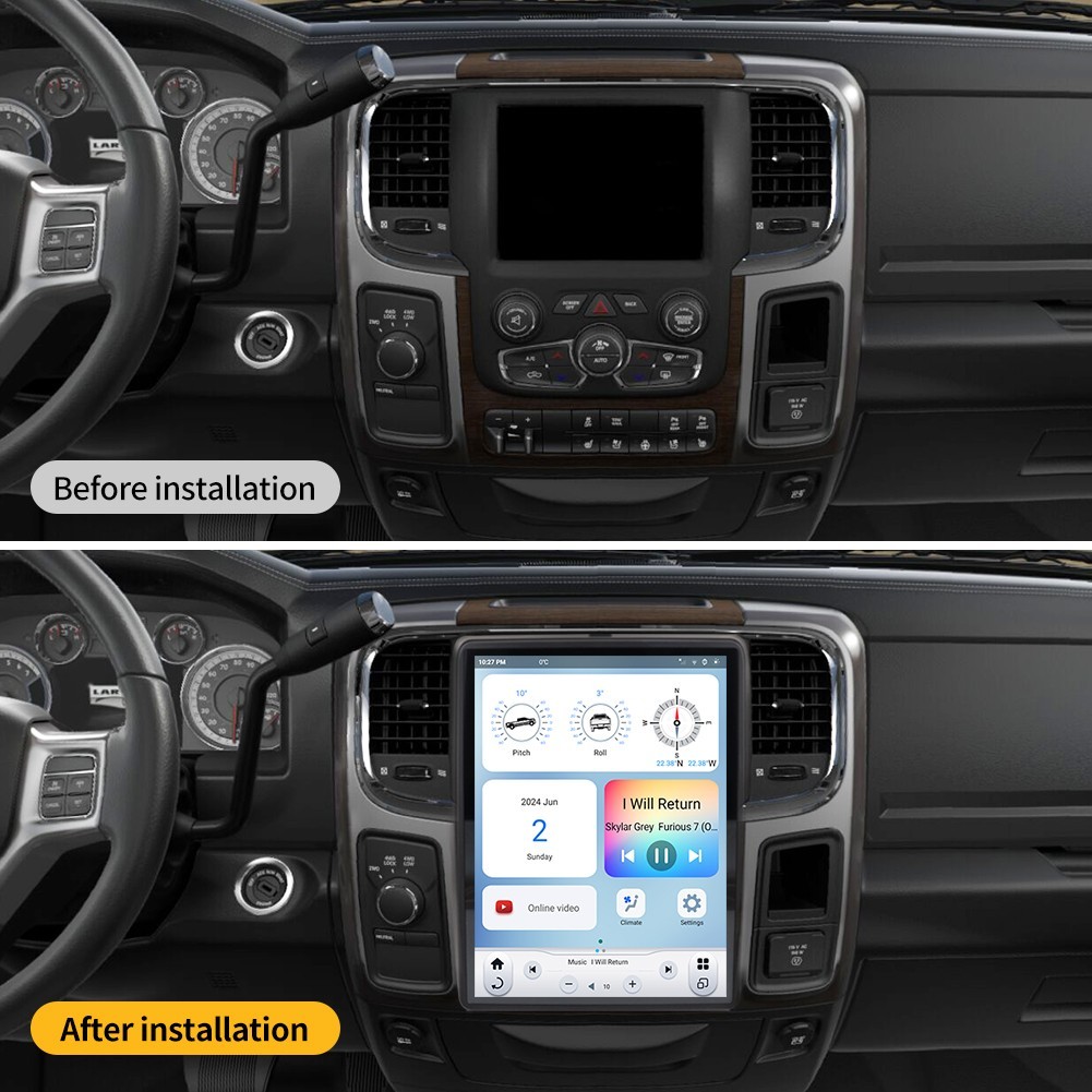 LINKSWELL GEN6 “T” Style Radio for Dodge RAM 2013-2019 Carplay Android Auto GPS