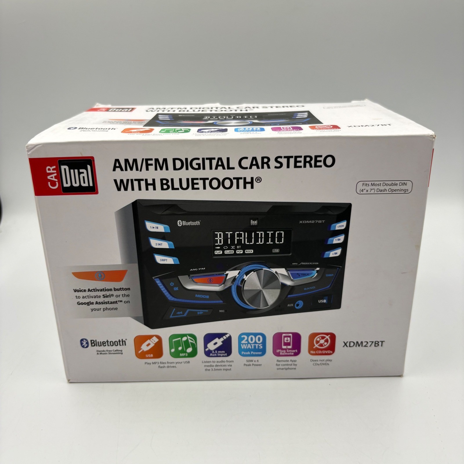 Dual XDM27BT Car Stereo Universal Black Bluetooth USB AUX 200W Receiver OB