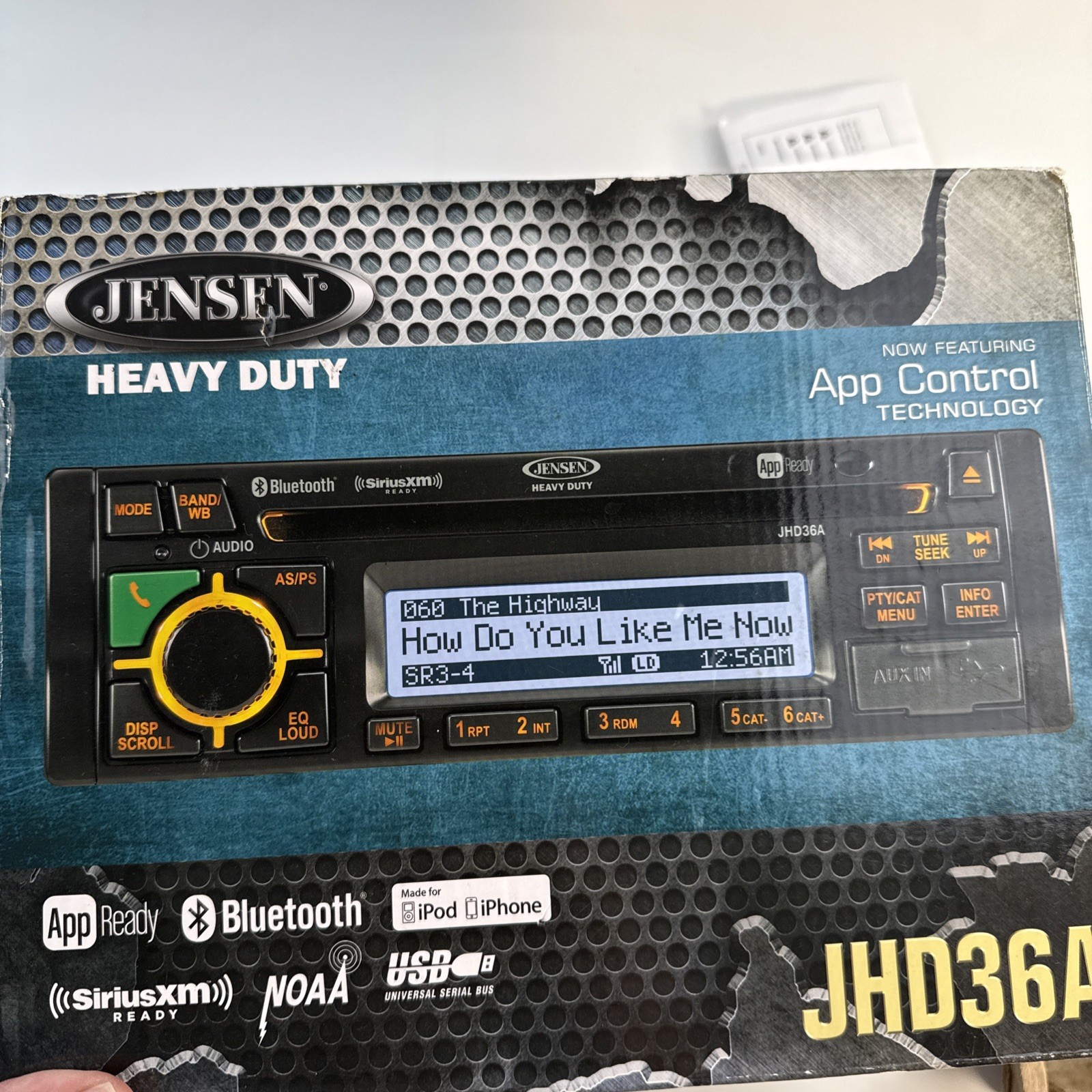 Jensen Heavy Duty Radio JHD36A AUX-in App SiriusXM iPhone Bluetooth Radio AM/FM