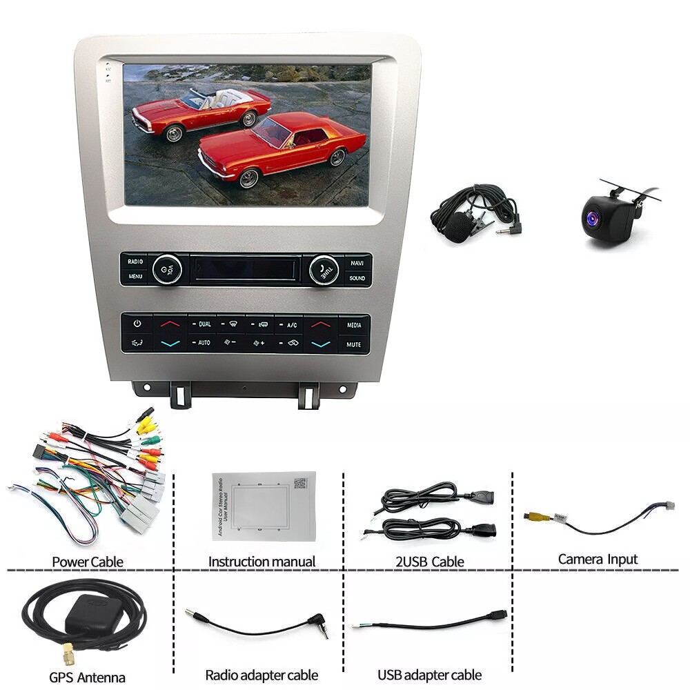 Car Radio Stereo Carplay For 2010-2014 Ford Mustang 2+32G 9in Car Carplay