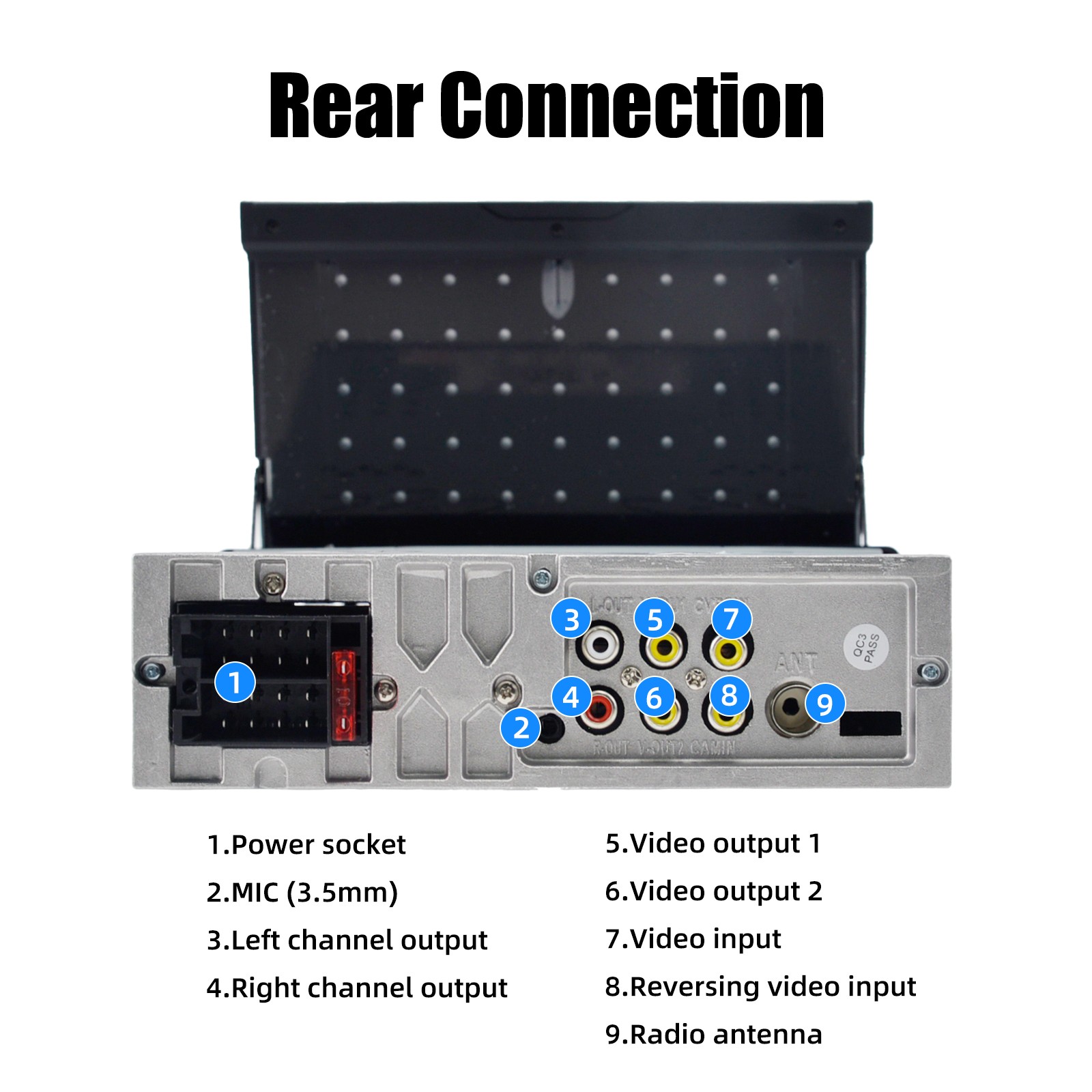 7″ Single 1 Din Car Stereo Radio Apple CarPlay & Android Auto Flip Out Player BT