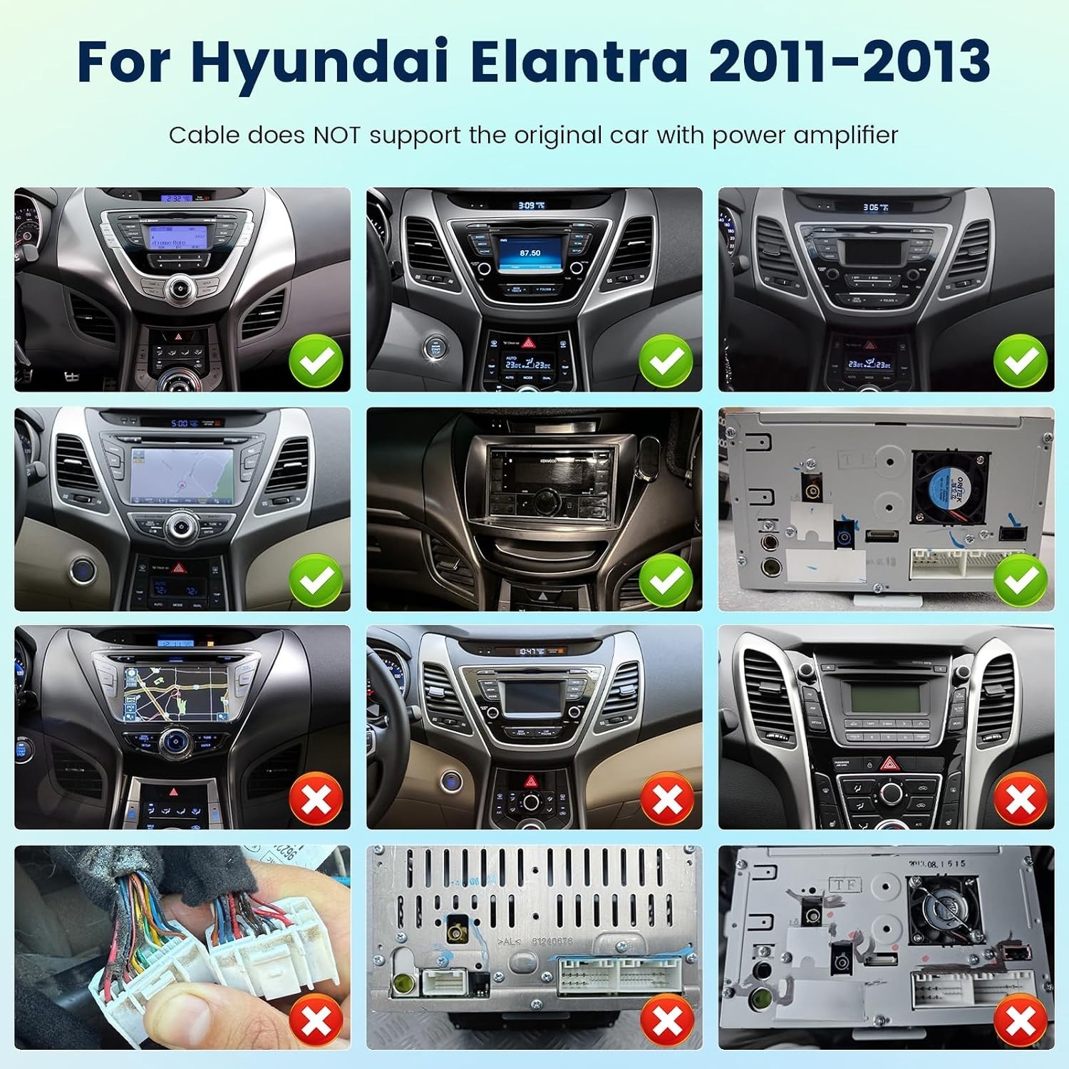 Hyundai Elantra 2011-2013 Android Car Stereo 6+128G 9″ CarPlay GPS Camera Touch