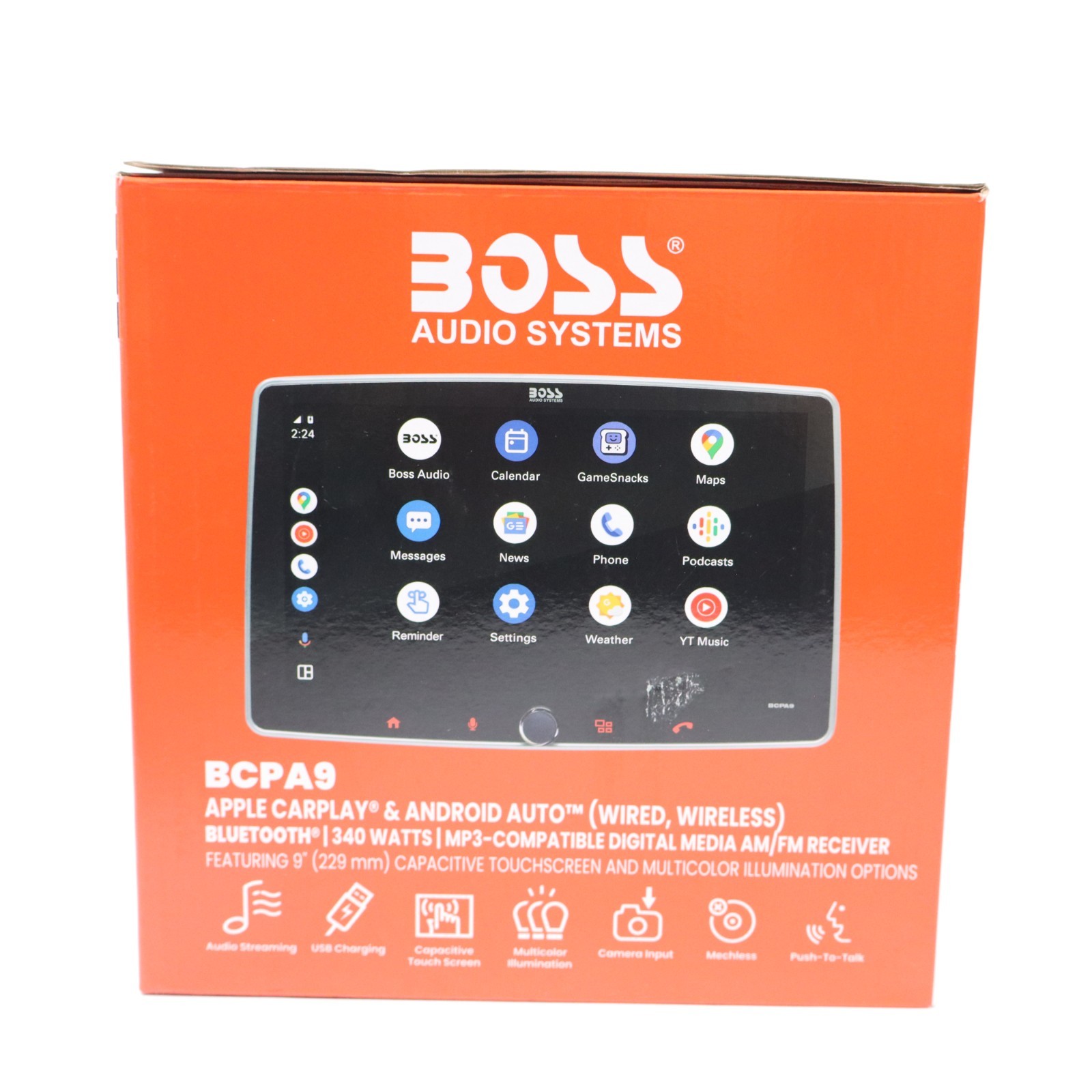 BOSS Audio Systems BCPA9 Single DIN Car Stereo Wireless Apple CarPlay, Android
