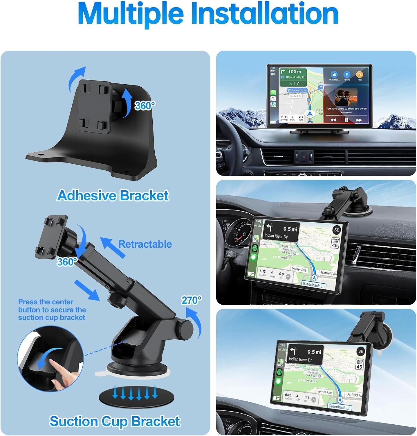 Autoradio Doble Din Car Stereo Pantalla táctil de 9 pulgadas, Navegacion GPS NEW