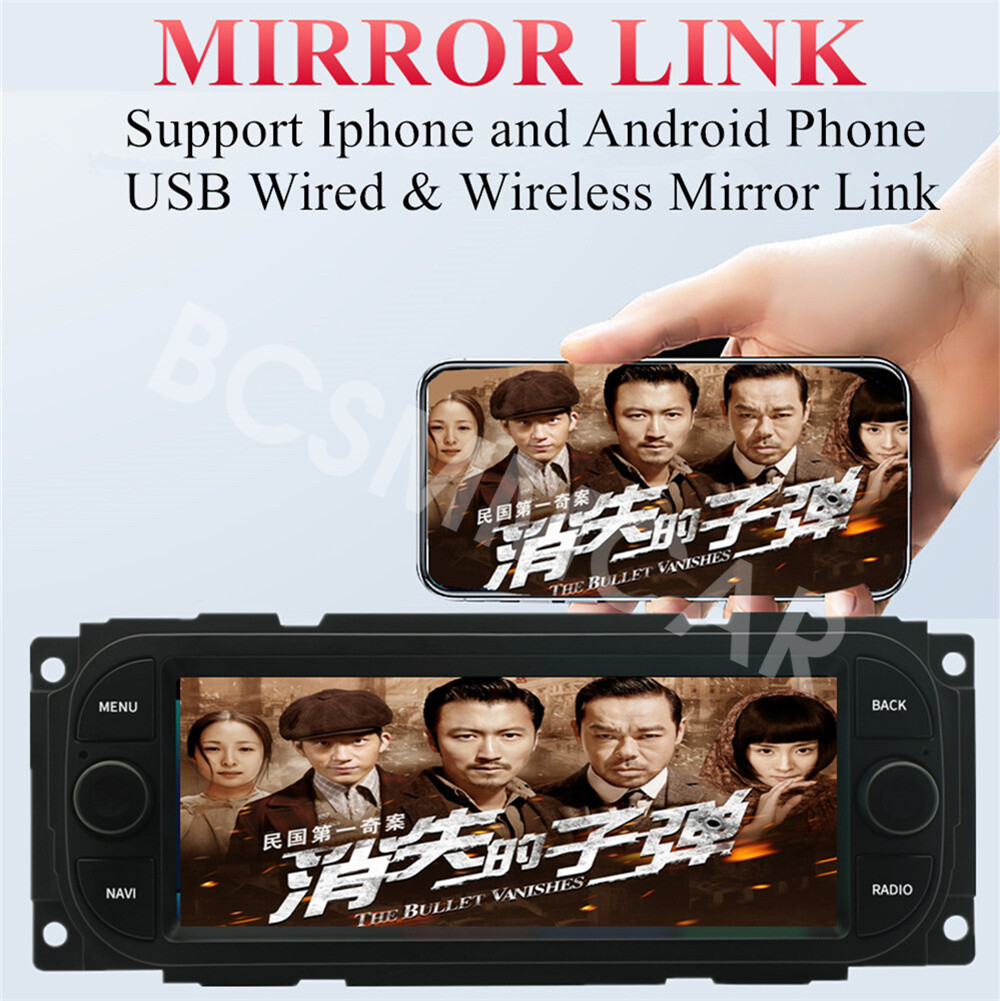 6.8in Radio Multimedia Player BT Mirror Link Cam Fit For Jeep Wrangler 2003-2006