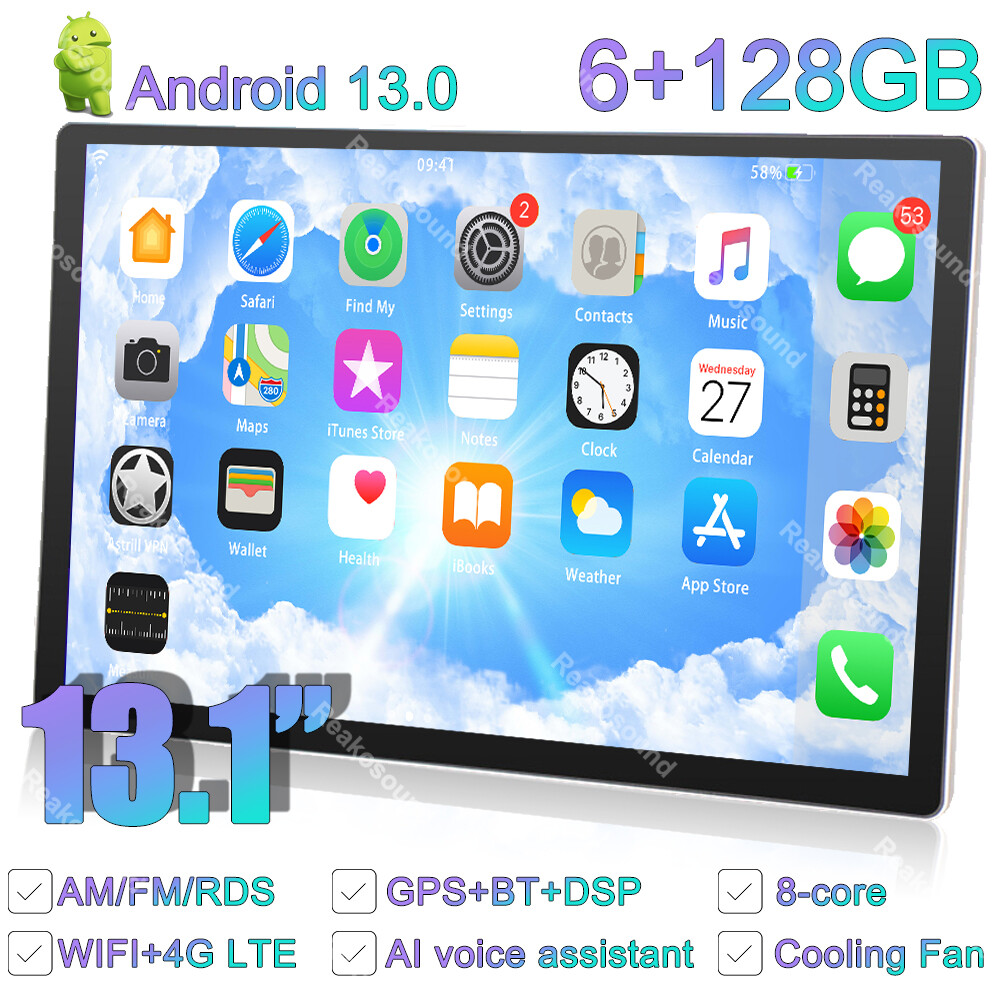 13.1”Android 8 CORE 6+128GB Car stereo Headunit DSP Apple Carplay 2K QLED GPS