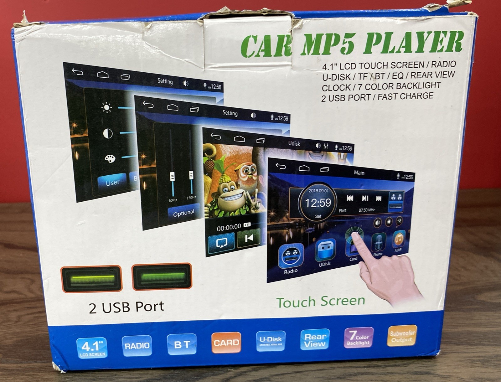 Car MP5 Player with 4.1 inch LCD Touchscreen