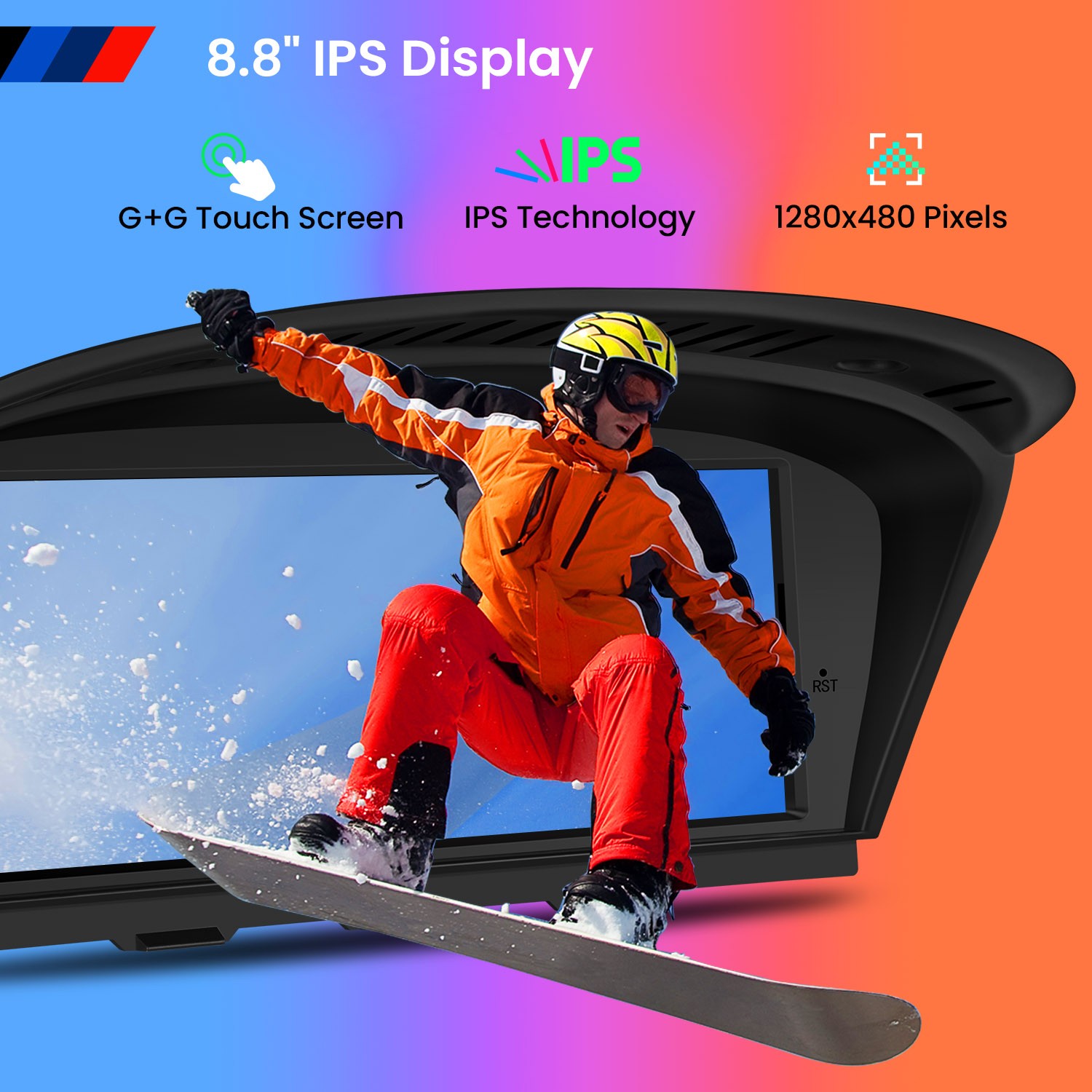 10.1″QLED Single 1-DIN Android 13 64G Car Stereo GPS Radio Sat Navi 4G LTE WiFi