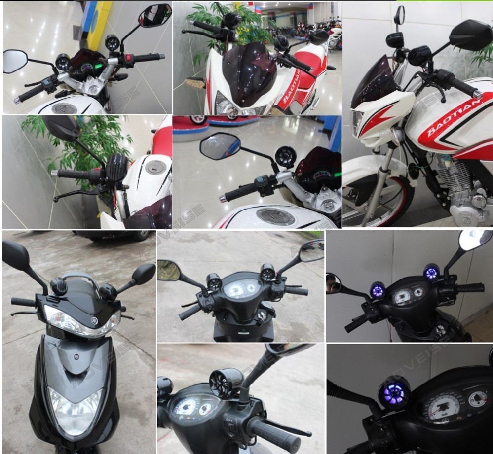 2PCS Motorcycle Audio MP3 With FM radio USB TF AUX in Bluetooth Waterproof IPX4