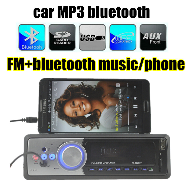 USB SD MMC Card Reader Car Audio Stereo Bluetooth ＋Microphone 1 DIN FM Receiver