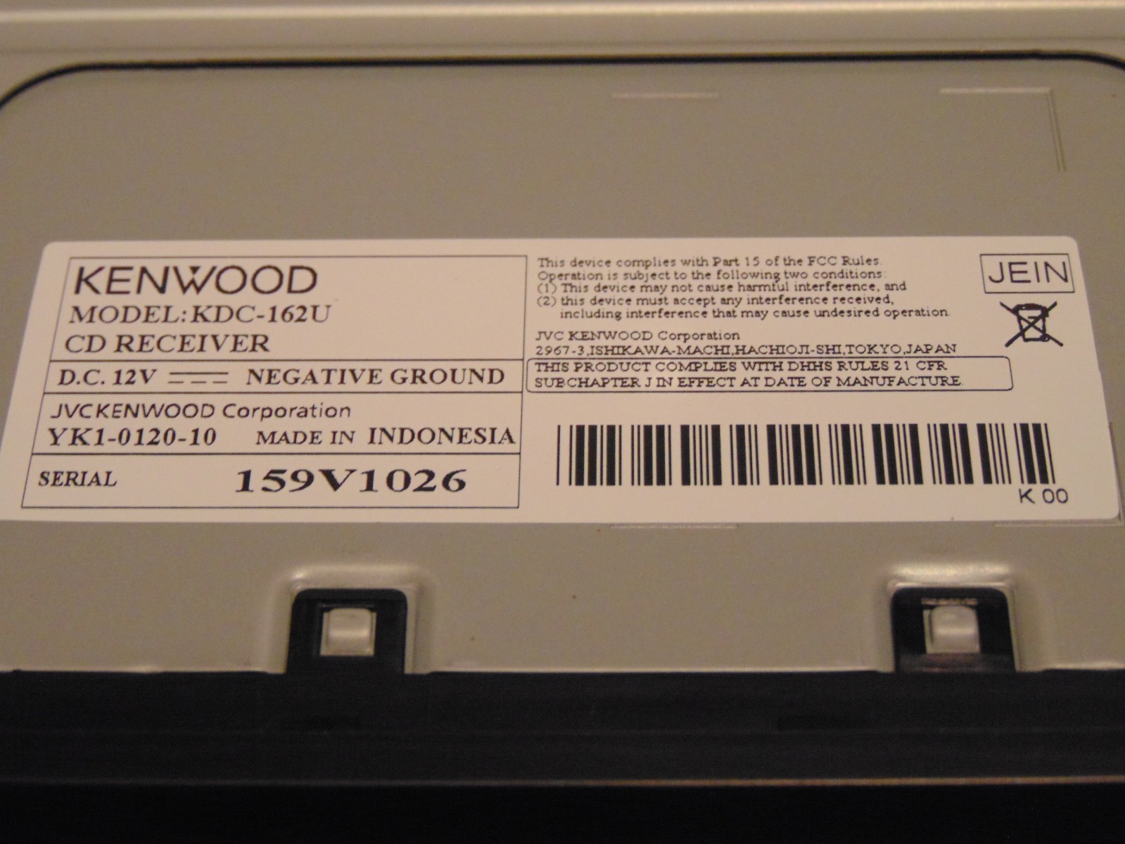 Kenwood car radio/cd player KDC-162U, NEW OLD STOCK