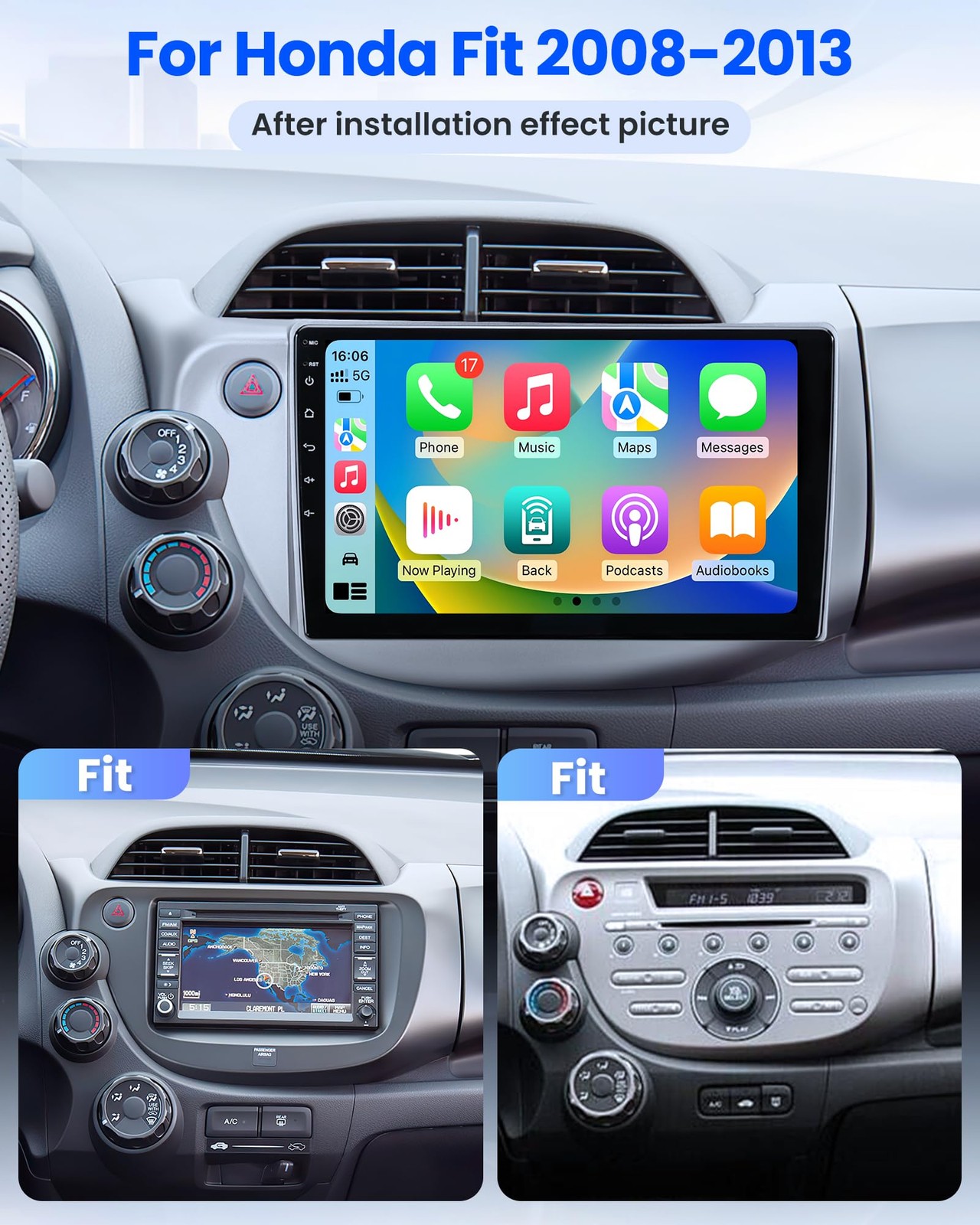 1280*800 Android Auto CarPlay Car Stereo Radio For Honda Fit Jazz 2008-2013 32G