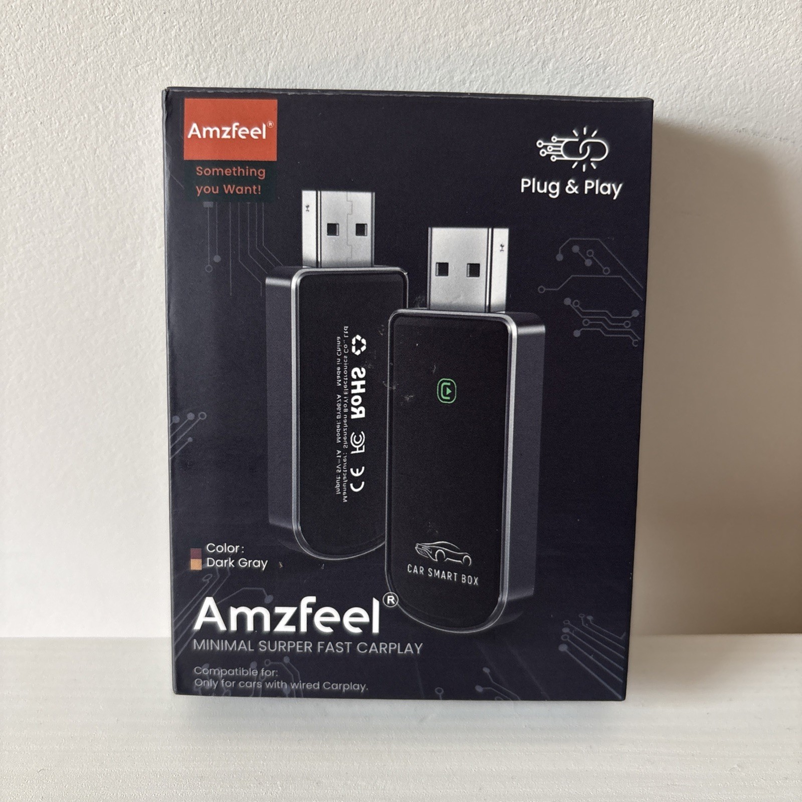 Amzfeel Wireless CarPlay Adapter Mini Edition Converts Wired to Wireless CarPlay