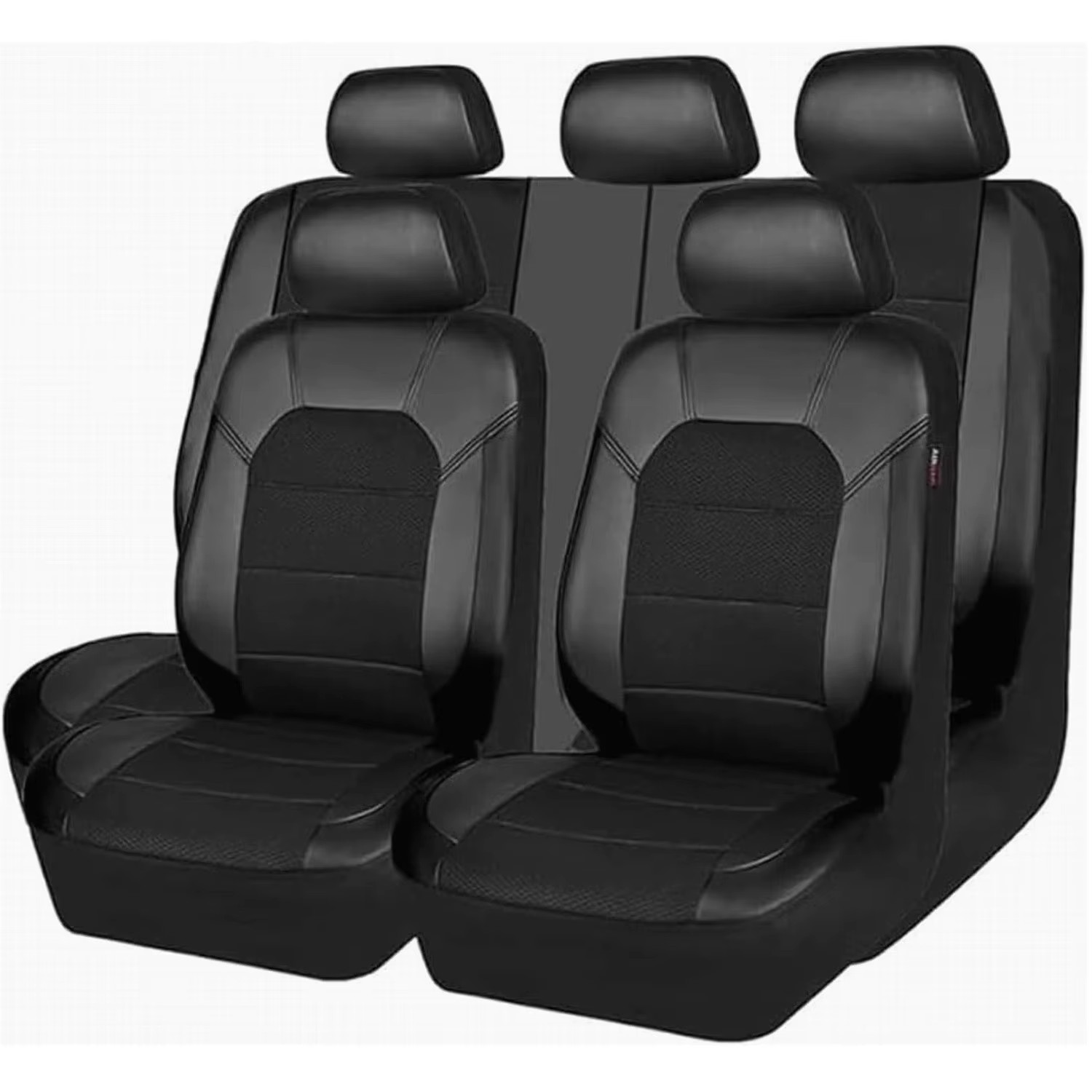 9 Pcs Sandwich Stitching Polyester +Leather Universal Car Seat Cover