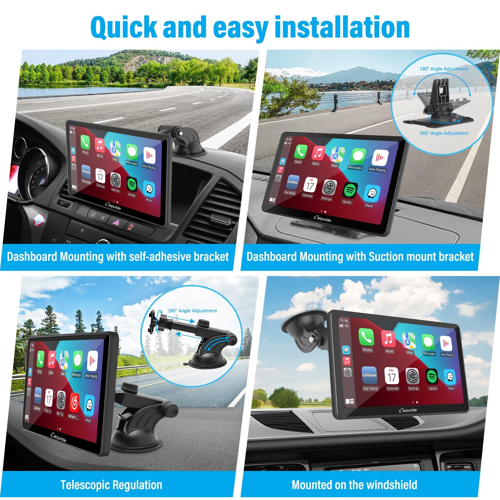 Carpuride 10.1″ Wireless CarPlay Android Auto IPS Touch Screen Stereo 2024