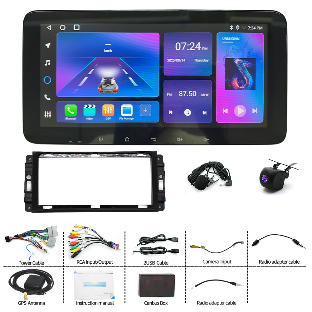 10.3″ Car Stereo Carplay Android 15 GPS Radio For Jeep, Dodge, Chrysler Series