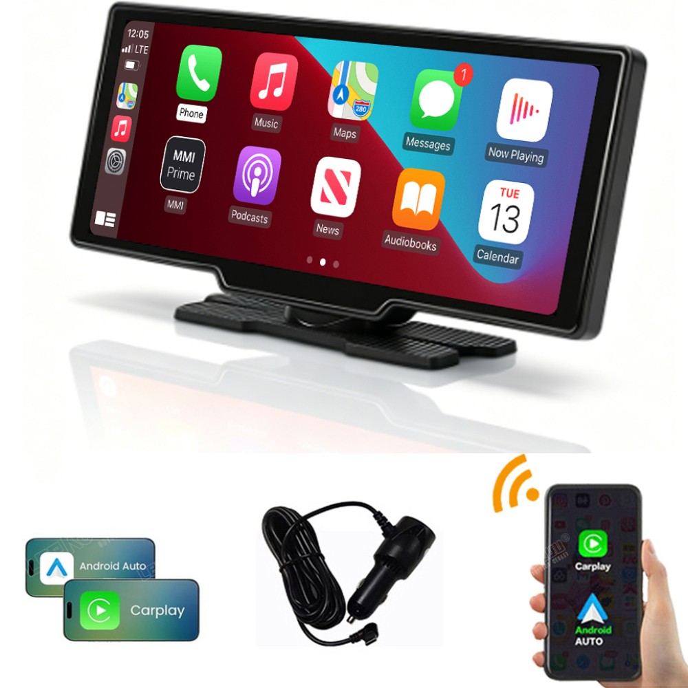 10.26′ 4K Touch Screen Wireless Apple CarPlay Android Auto Car Radio FM Universa