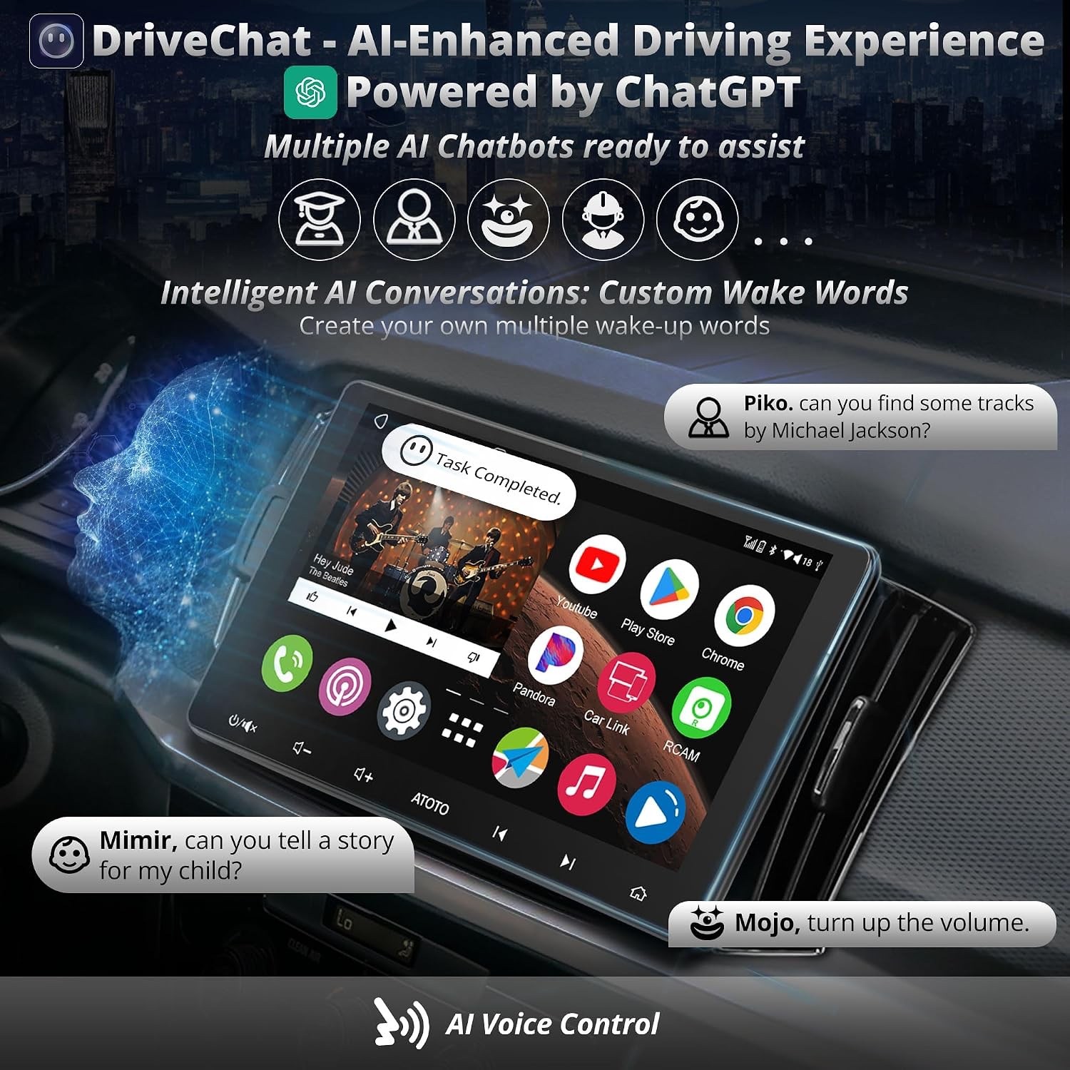 ATOTOZONE A6PF Plus 9inch QLED Car Stereo 8-Core 4G+64G QLED Android