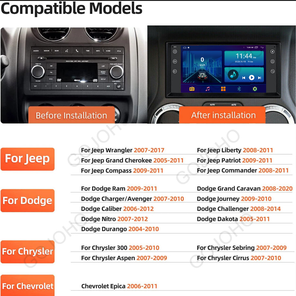 Android15 For Jeep Patriot 2009-2011 Car Radio Stereo Carplay GPS Navi Screen 7″