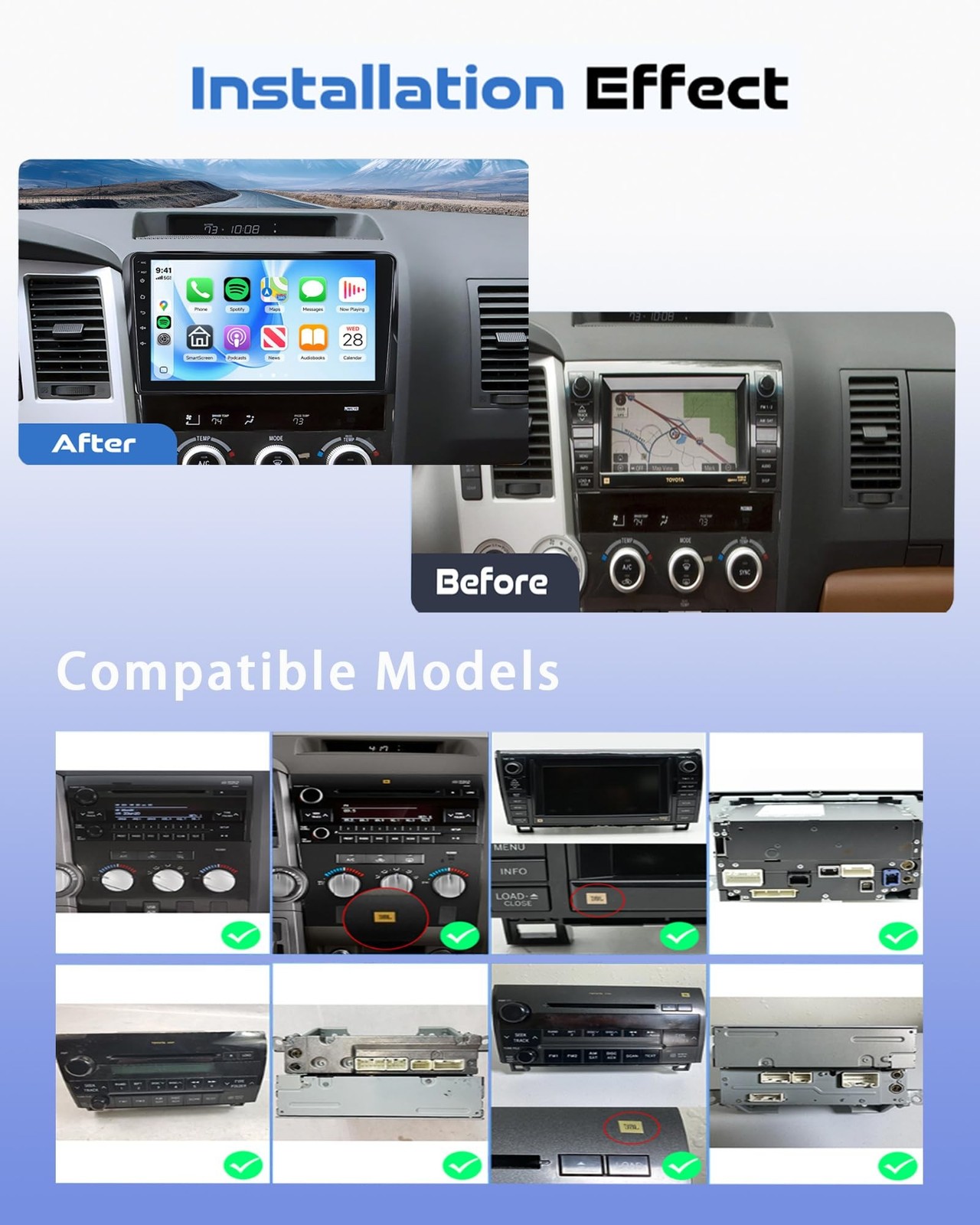 2G+64G Car Stereo Radio for Toyota Tundra 2007-2013 Sequoia 2008-2019, Wirele…