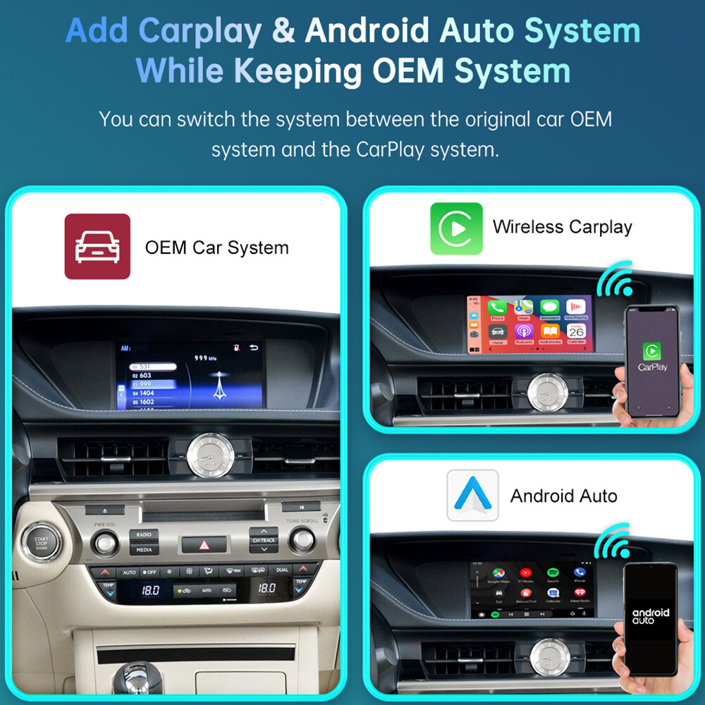 For Lexus ES 2014-2019 Wireless Carplay Android Auto Module Mirror Link AirPlay