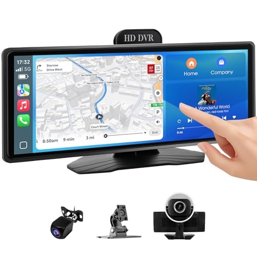 9.3″ HD Touch Screen Car Stereo, Portable Wireless CarPlay & Android Auto,