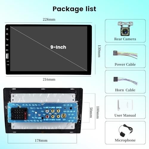 9 Inch Car Radio Single Din Car Stereo 1080P Touch Screen with Mirror Link