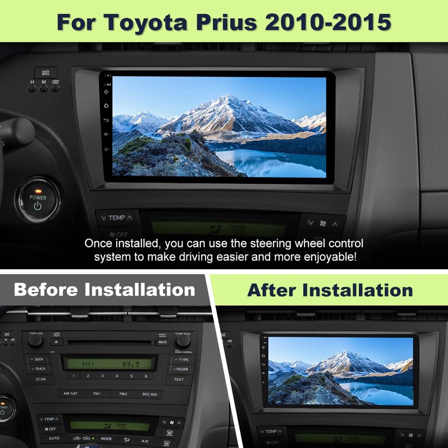 2+64GB Car Radio Stereo for Toyota Prius 2010-2015 9Inch Android Head Unit To…