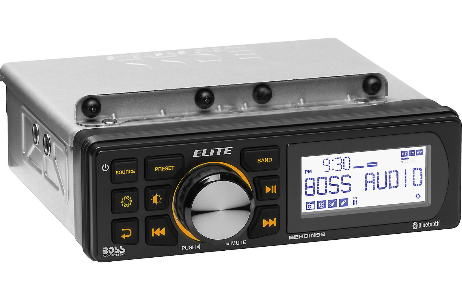 Boss Elite Direct Fit Harley 1998-2013 Bluetooth MP3 AM/FM Receiver 3″ BEHDIN98