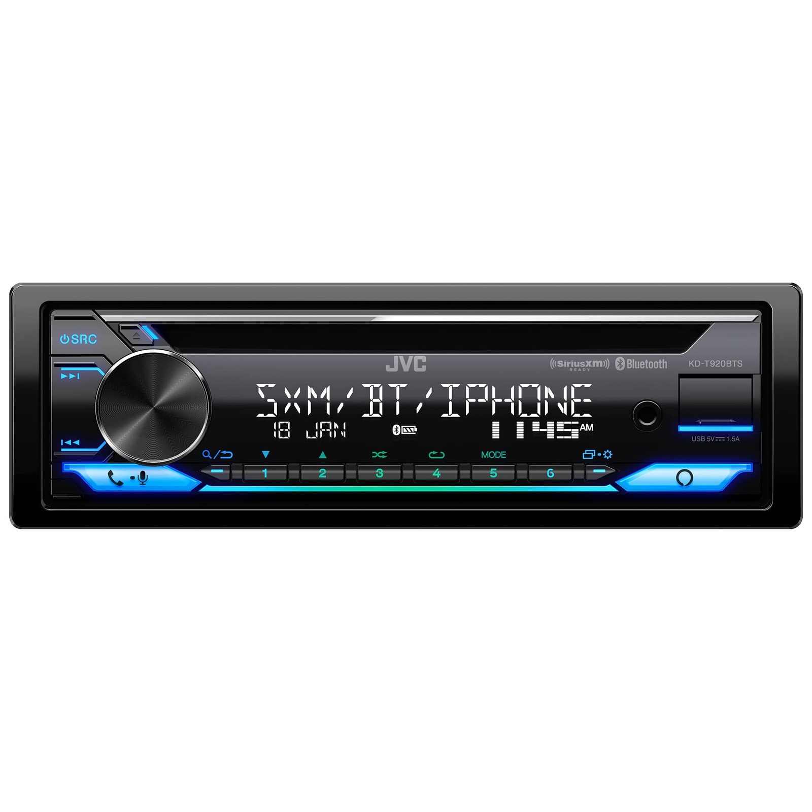 JVC KD-T920BTS CD/MP3 Player Front USB AUX Bluetooth Pandora Spotify SiriusXM