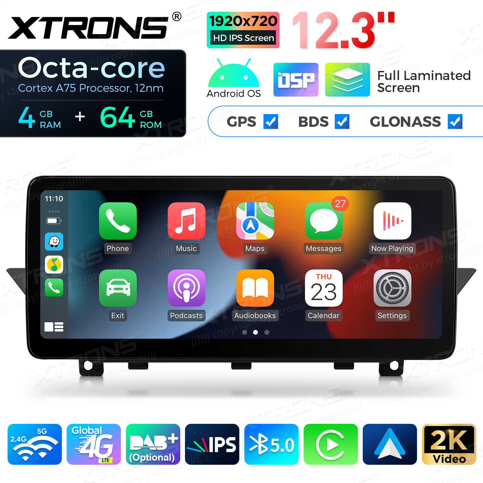 For BMW X1 E84 CIC 12.3″ IPS Android 13 8-Core Car Play GPS Stereo Navi 4G WiFi