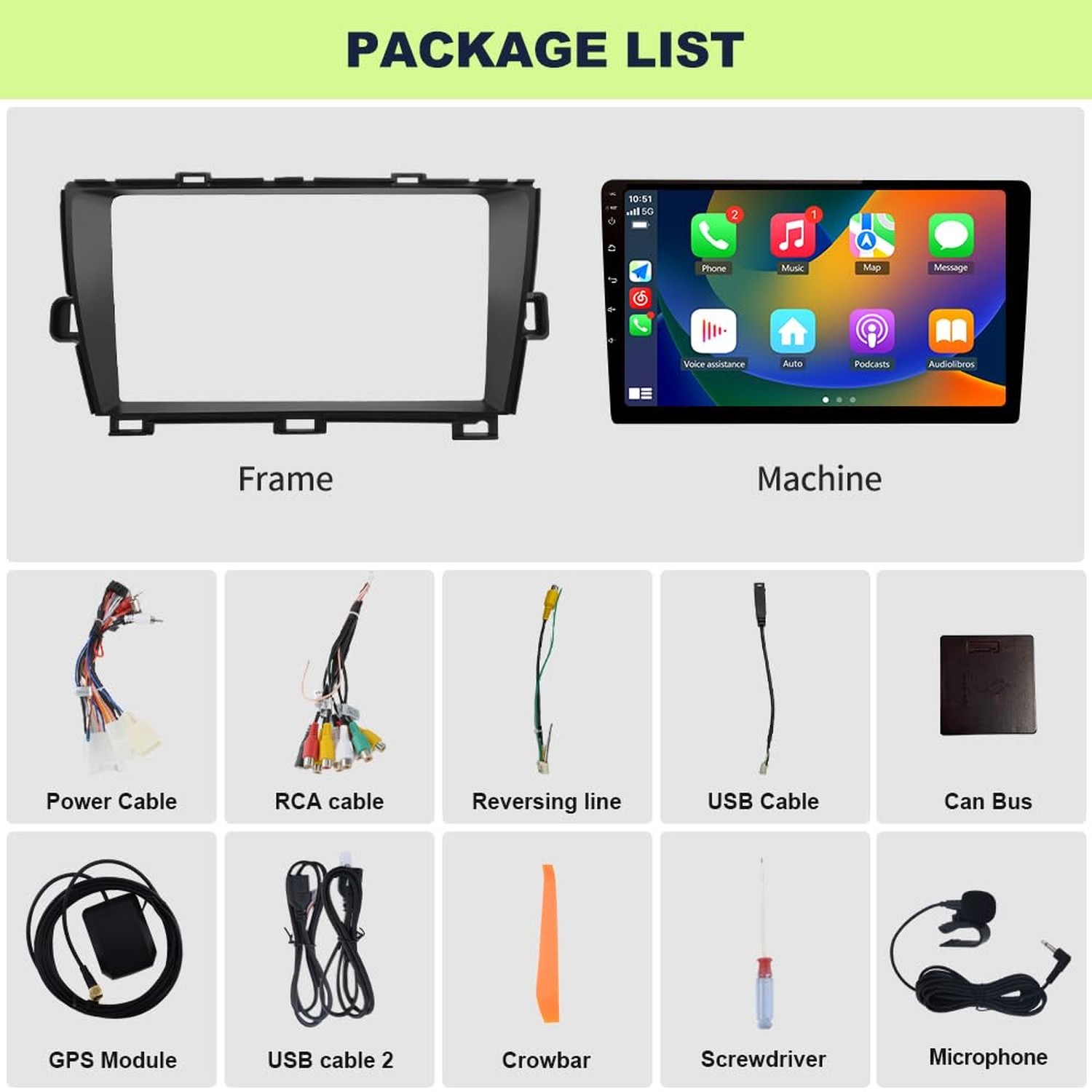 2+64GB Car Radio Stereo for Toyota Prius 2010-2015 9Inch Android Head Unit To…