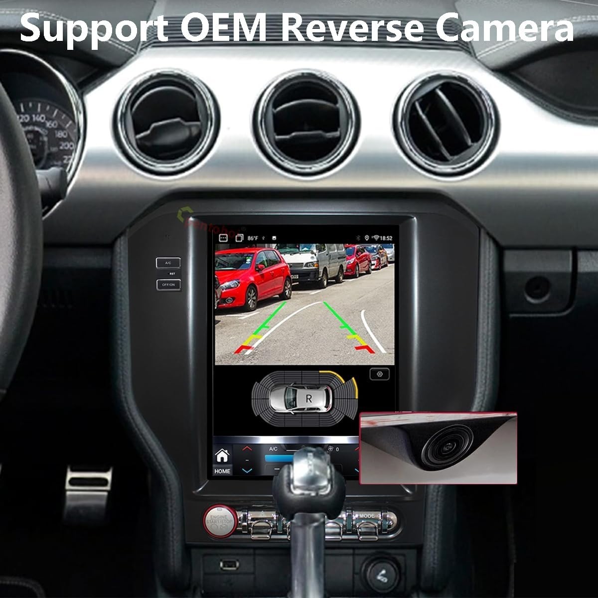 10.4″ 8Core 4+32G Tesla Style Android Auto Carplay for Ford Mustang 2015-2023