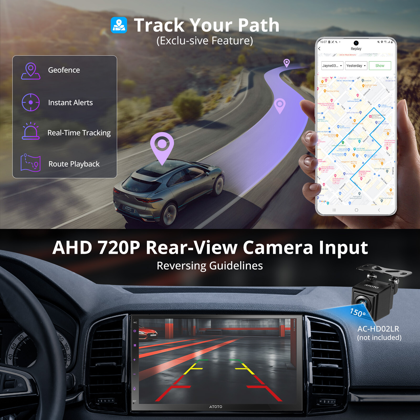 ATOTO 9″ A6PF 2DIN Car Stereo Wireless Android Auto CarPlay GPS Track Navi Radio