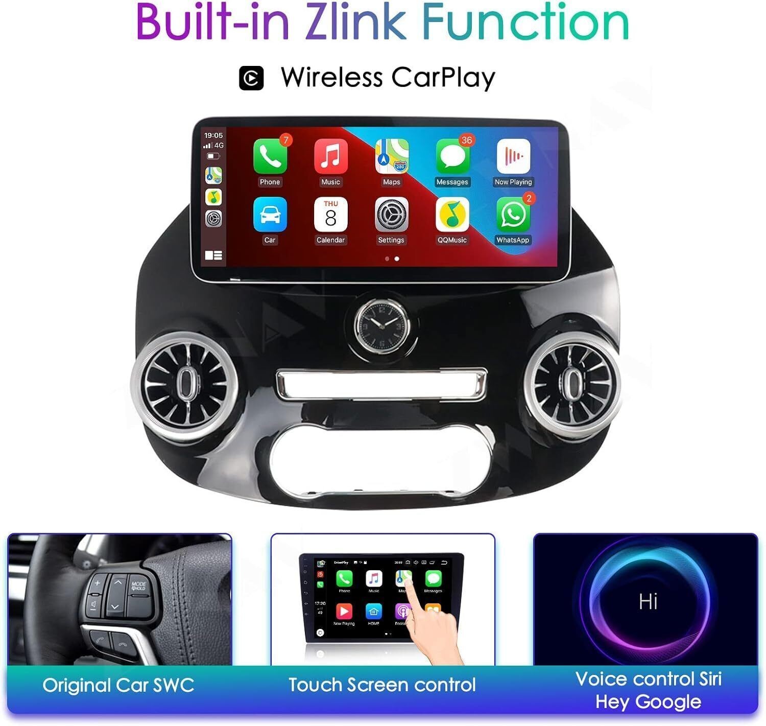 12.3″ Android Car Stereo Radio GPS CarPlay 2+32GB For Benz Vito Metris 2014-22