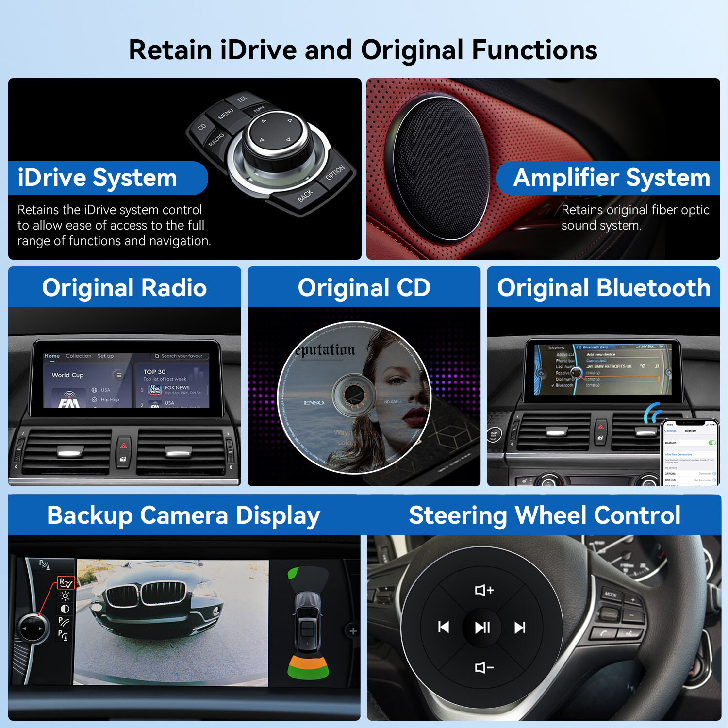 10.25″ Android 12 Car GPS Radio Stereo Navi 64G BT for BMW X5 X6 E70 E71 CIC CCC