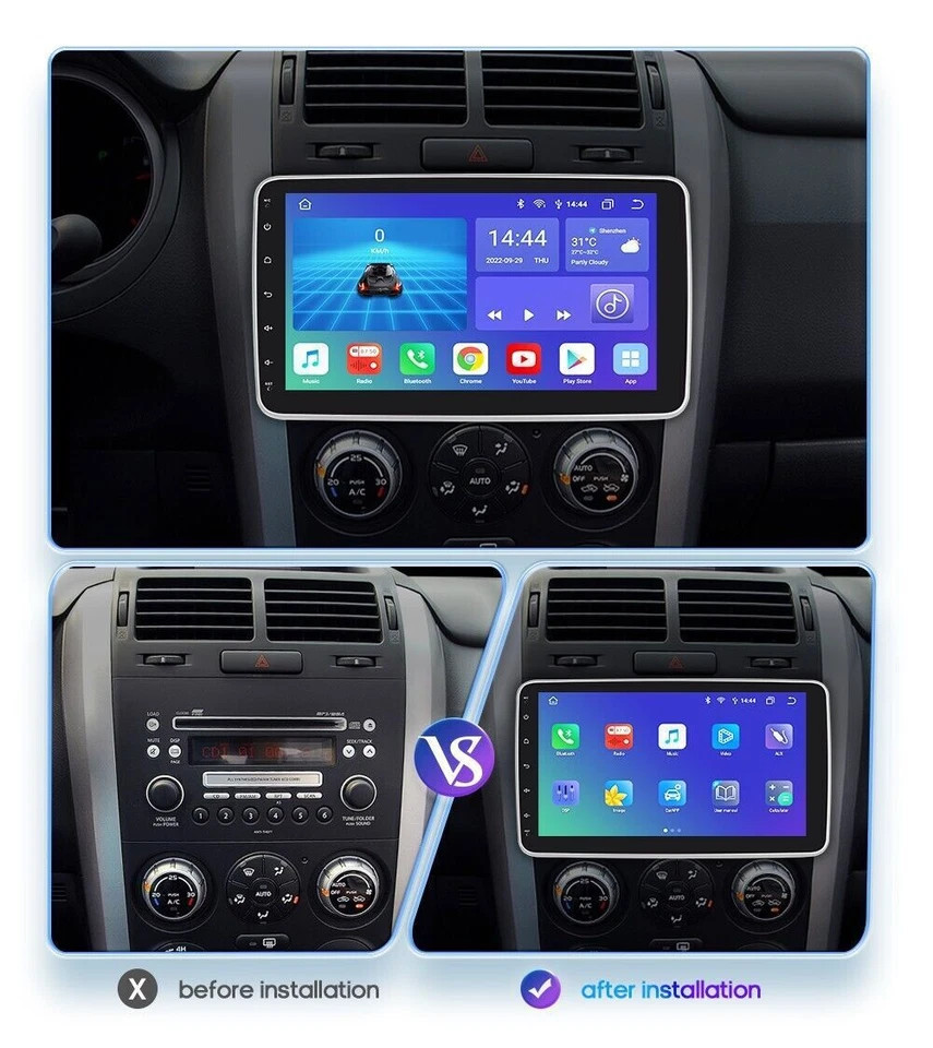 10.1” Android 15.0 Touch Screen Double 2DIN Rotatable Car Stereo Radio GPS Wifi