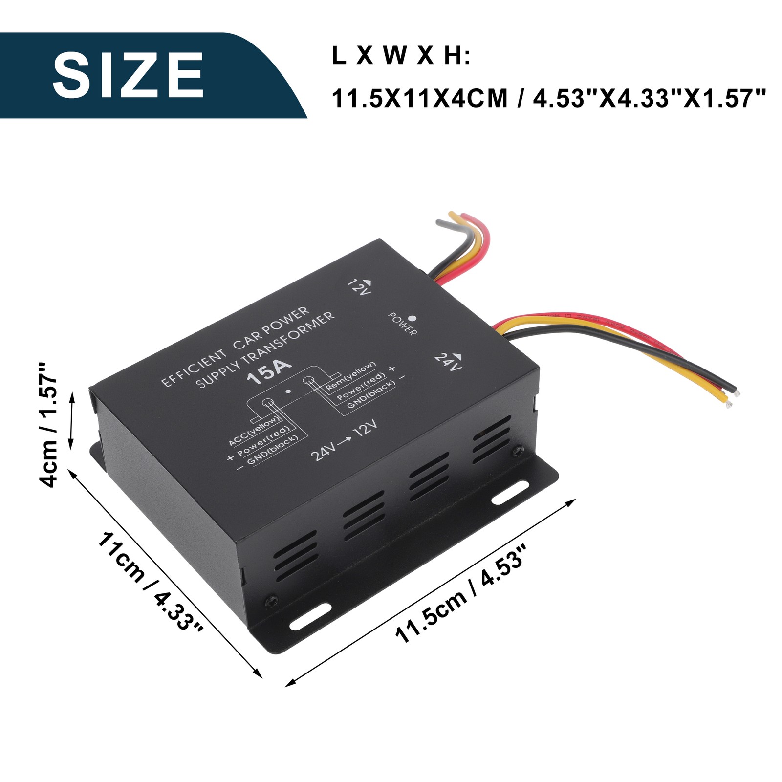Trucks 24V Step Down to 12V Car Power Supply Converter Module 15A Compatible