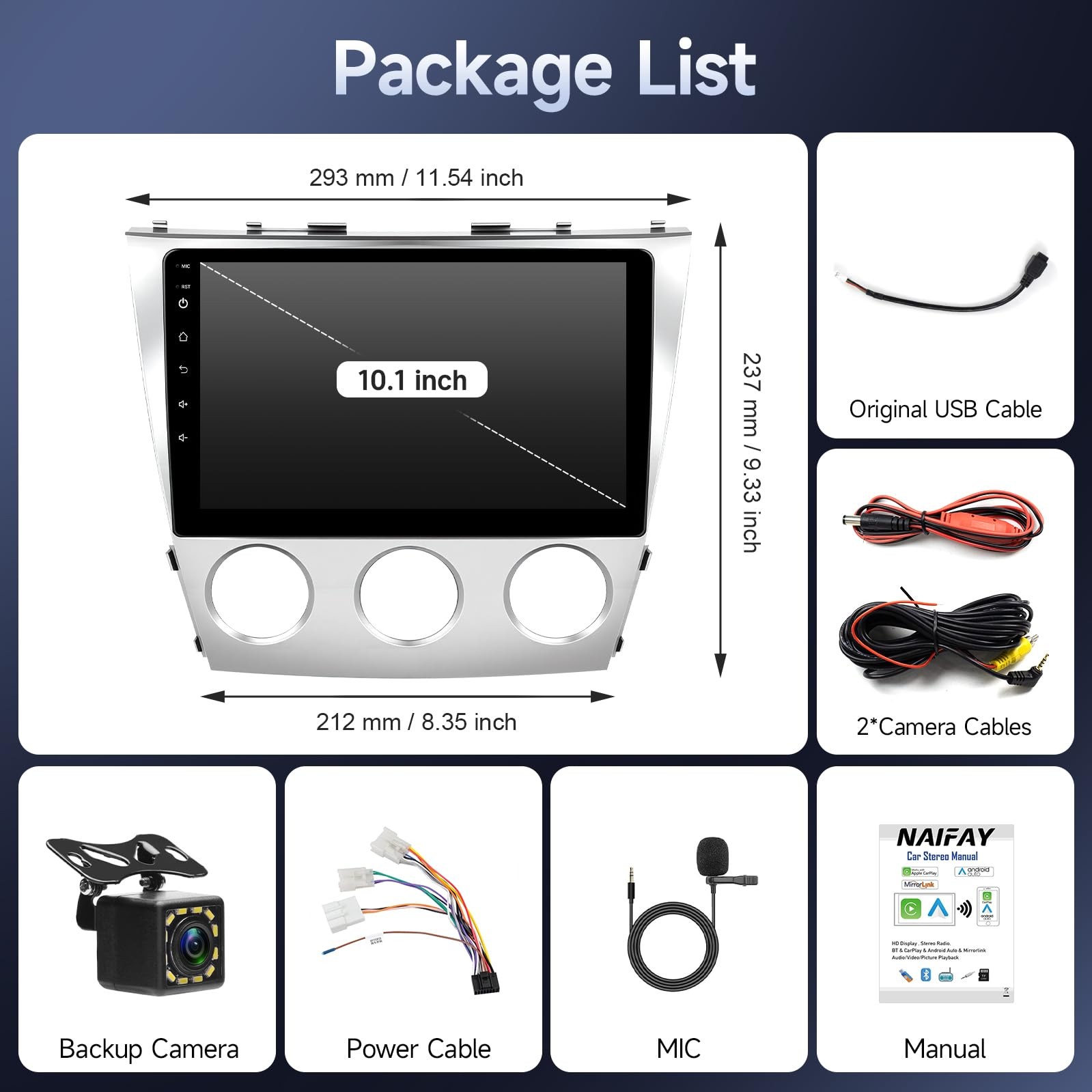 9″ Touchscreen Wireless Carplay Stereo for 2007-2011 Toyota Camry
