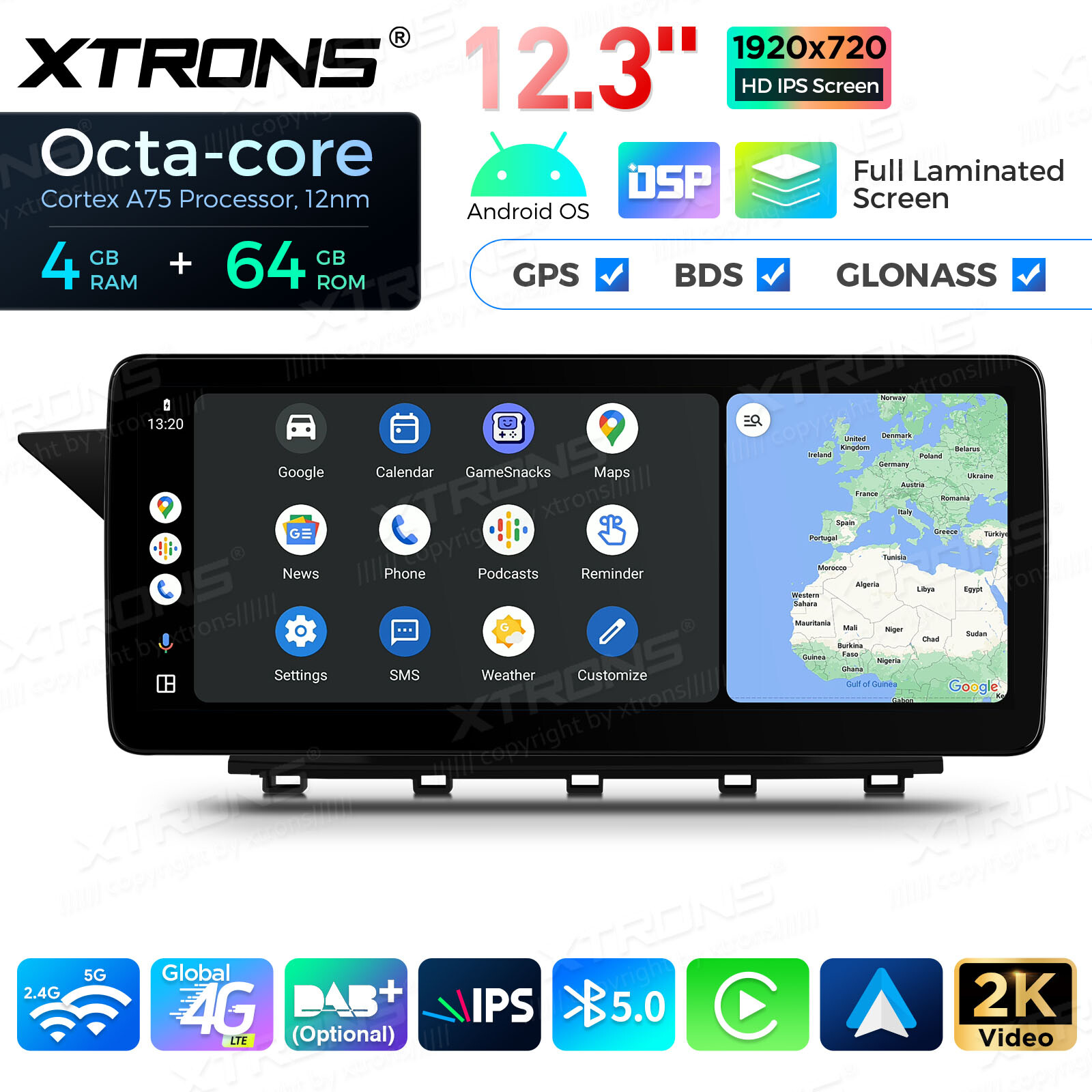 12.3″ Android 13 8-Core Car Stereo GPS Retrofit For Benz GLK-Class X204 2008-12