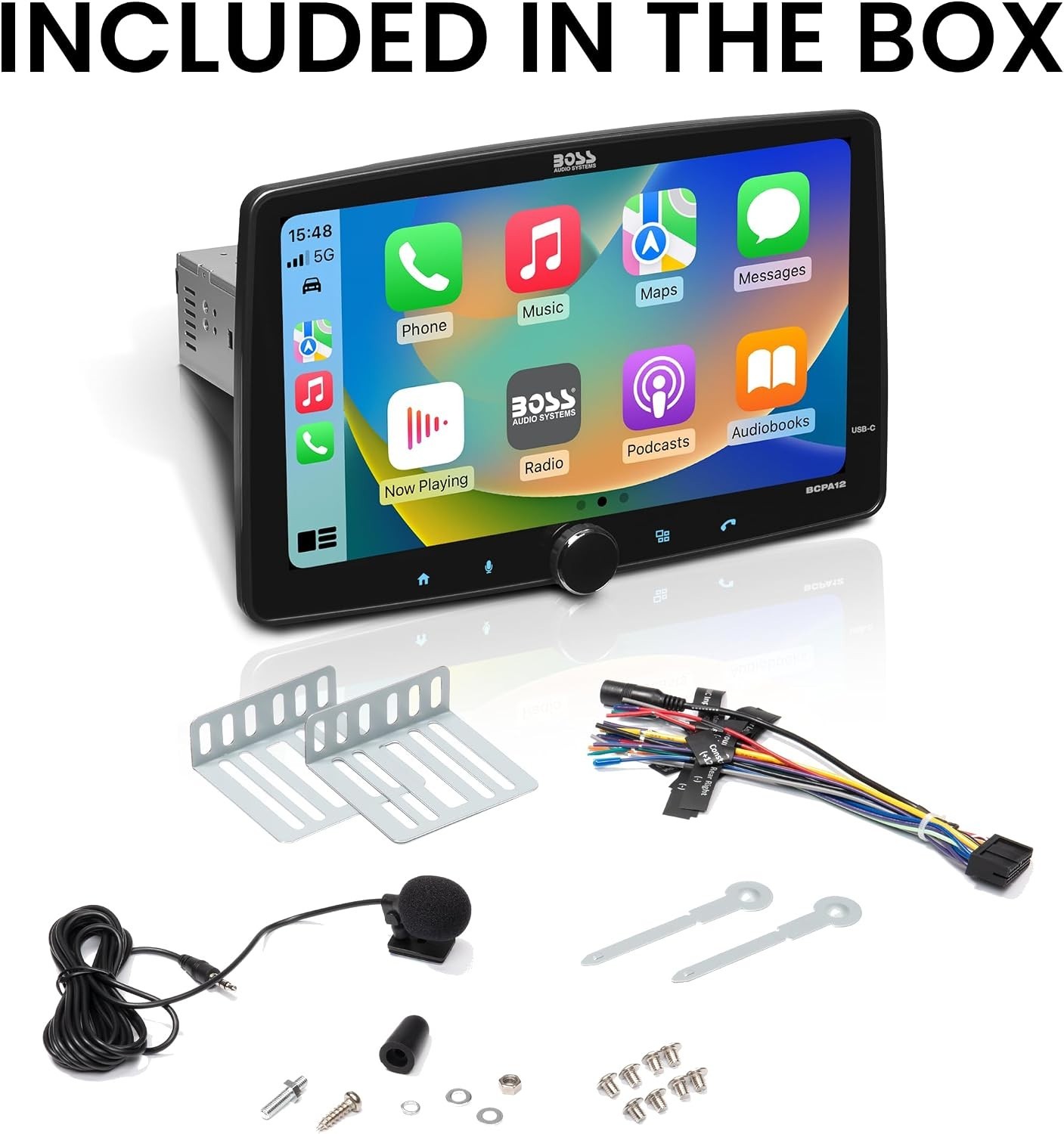 BOSS Audio Systems BCPA12 12” Car Stereo CarPlay Android Tesla Polaris FJCruiser